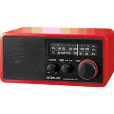 R11 R, houten cabinet radio, rood