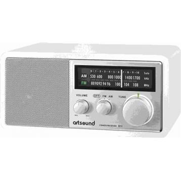 R11 W, houten cabinet radio, wit