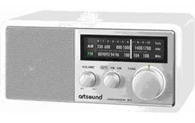 R11 W, houten cabinet radio, wit