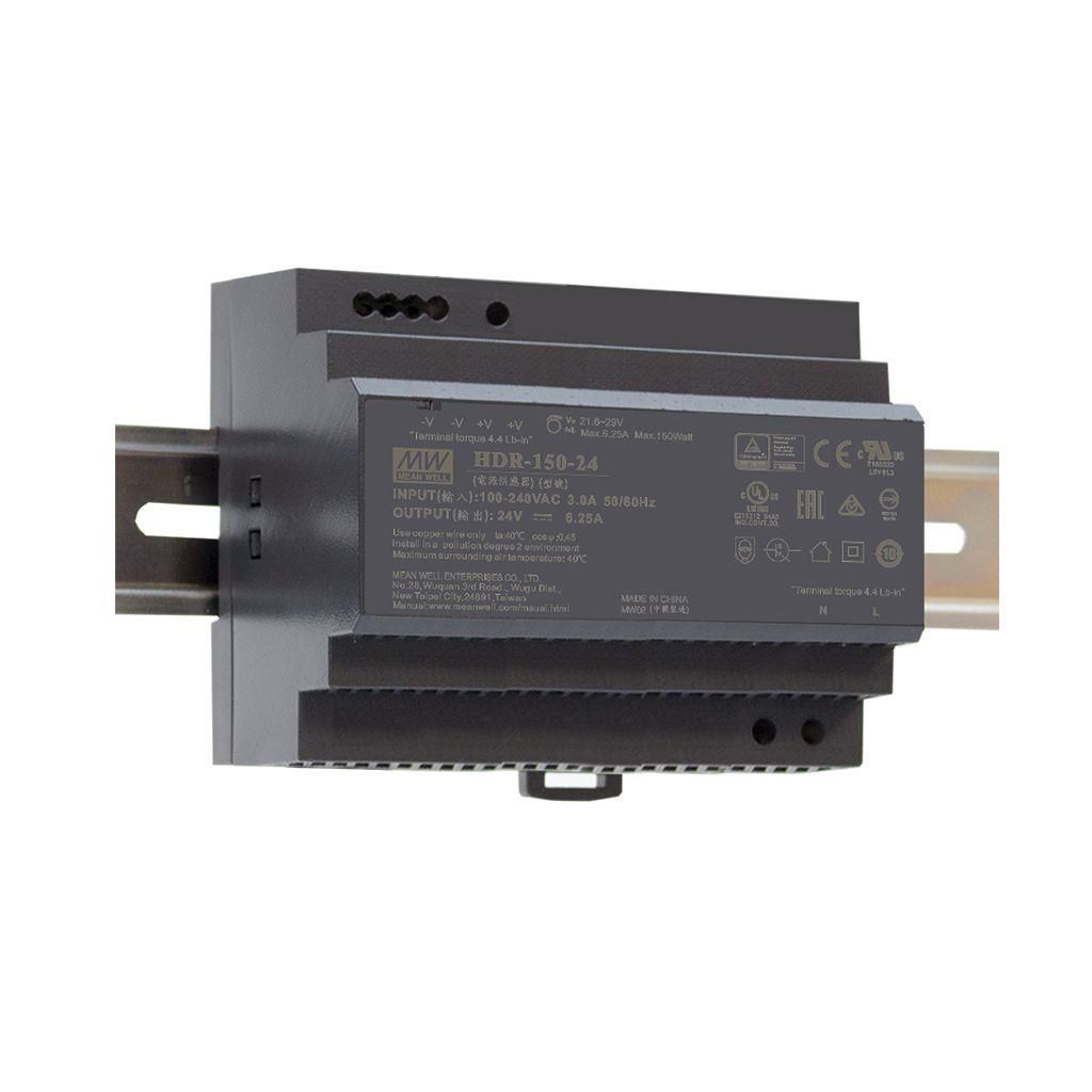 HDR 150 24 24VDC 6,25A DIN RAIL VOE
